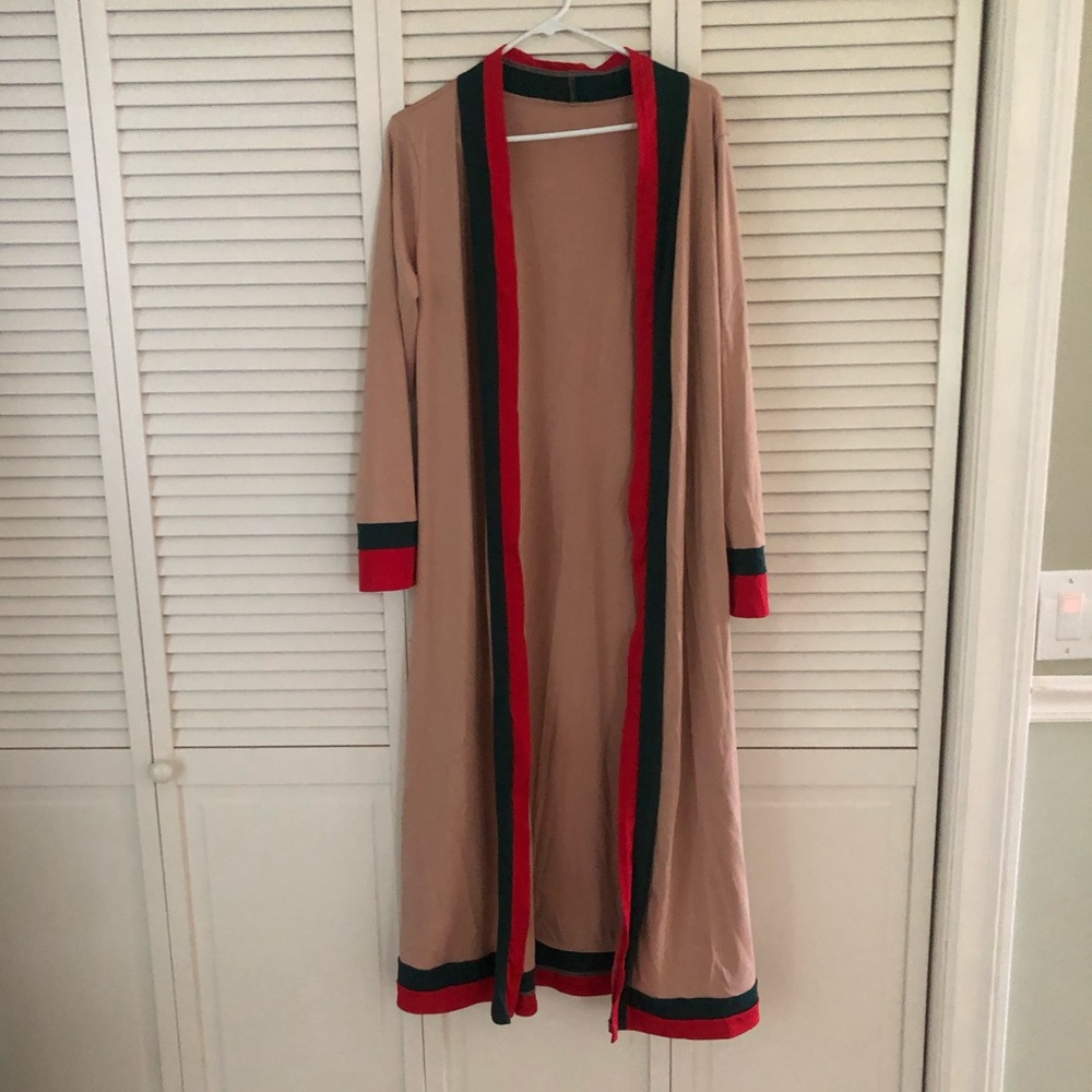 Fashion designer  inspired duster cardigan robe